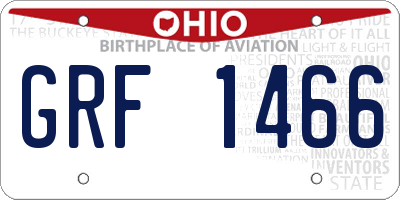 OH license plate GRF1466