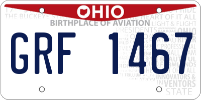 OH license plate GRF1467