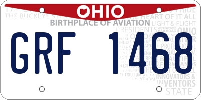 OH license plate GRF1468