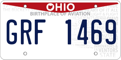 OH license plate GRF1469