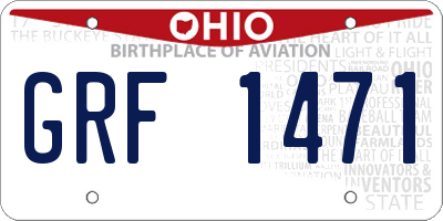 OH license plate GRF1471
