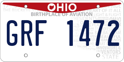 OH license plate GRF1472
