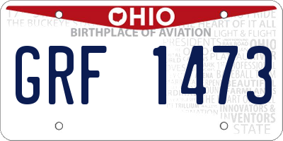 OH license plate GRF1473