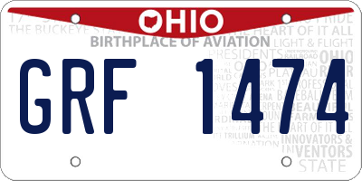 OH license plate GRF1474