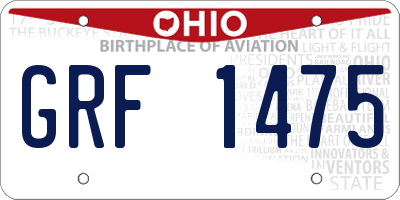 OH license plate GRF1475