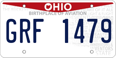 OH license plate GRF1479