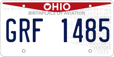 OH license plate GRF1485