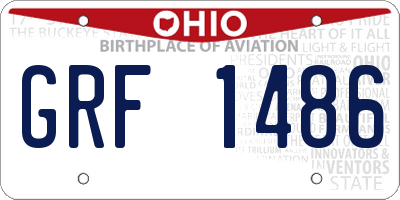 OH license plate GRF1486