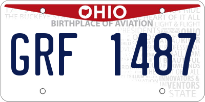 OH license plate GRF1487