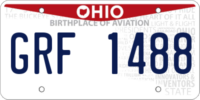 OH license plate GRF1488