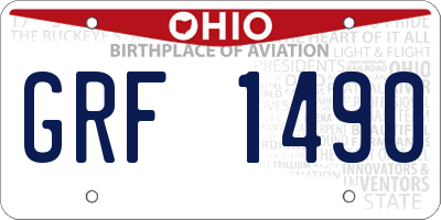 OH license plate GRF1490