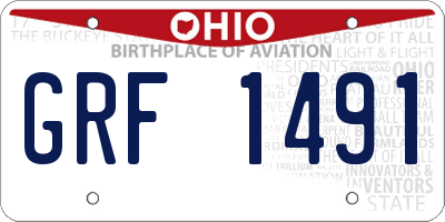 OH license plate GRF1491