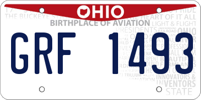 OH license plate GRF1493