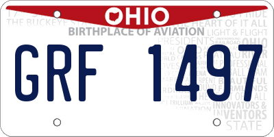 OH license plate GRF1497