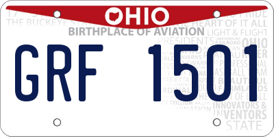 OH license plate GRF1501
