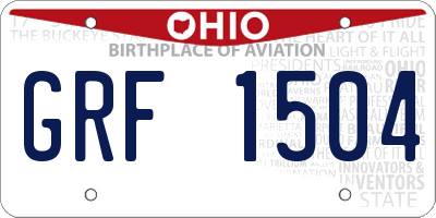 OH license plate GRF1504