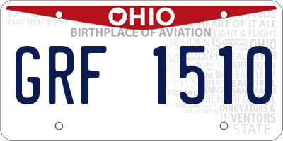 OH license plate GRF1510