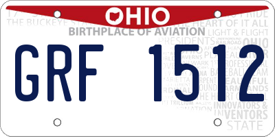 OH license plate GRF1512