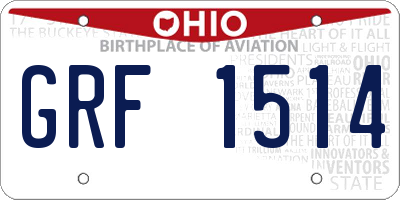 OH license plate GRF1514