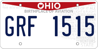 OH license plate GRF1515