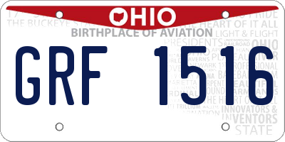 OH license plate GRF1516