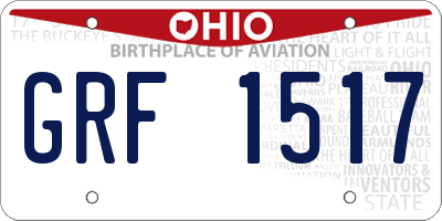 OH license plate GRF1517