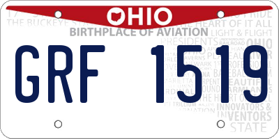 OH license plate GRF1519