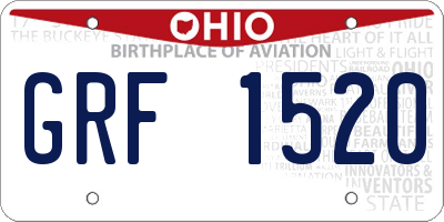 OH license plate GRF1520