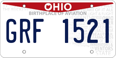 OH license plate GRF1521