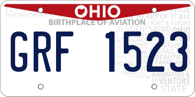 OH license plate GRF1523