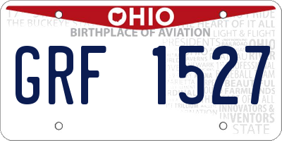 OH license plate GRF1527