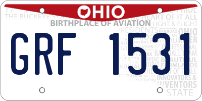 OH license plate GRF1531