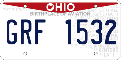 OH license plate GRF1532