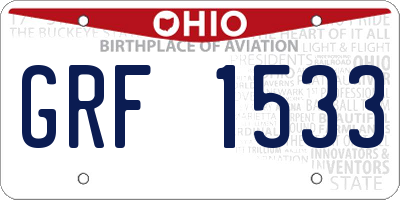 OH license plate GRF1533