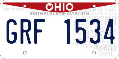 OH license plate GRF1534