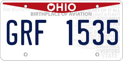 OH license plate GRF1535