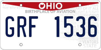 OH license plate GRF1536
