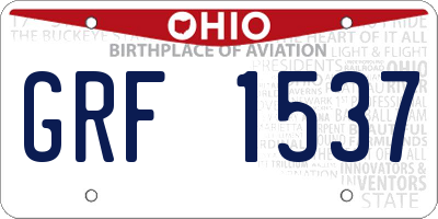 OH license plate GRF1537