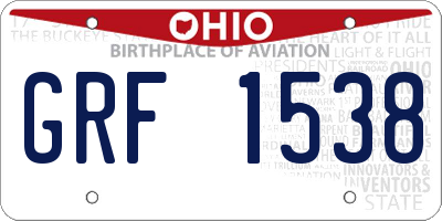 OH license plate GRF1538