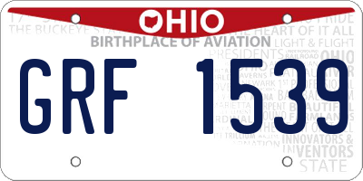 OH license plate GRF1539