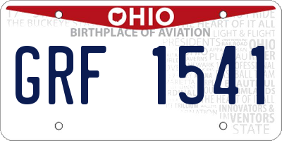 OH license plate GRF1541