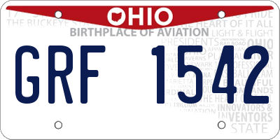 OH license plate GRF1542