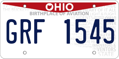 OH license plate GRF1545