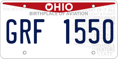 OH license plate GRF1550
