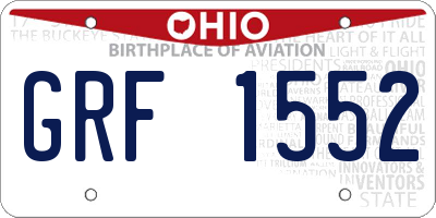 OH license plate GRF1552