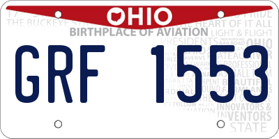 OH license plate GRF1553