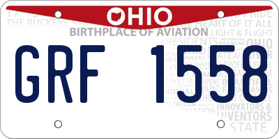 OH license plate GRF1558