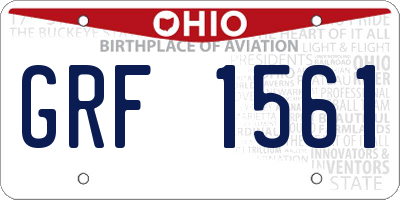 OH license plate GRF1561