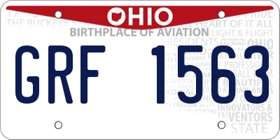 OH license plate GRF1563