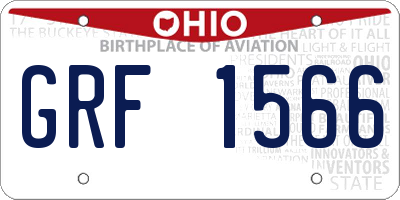 OH license plate GRF1566